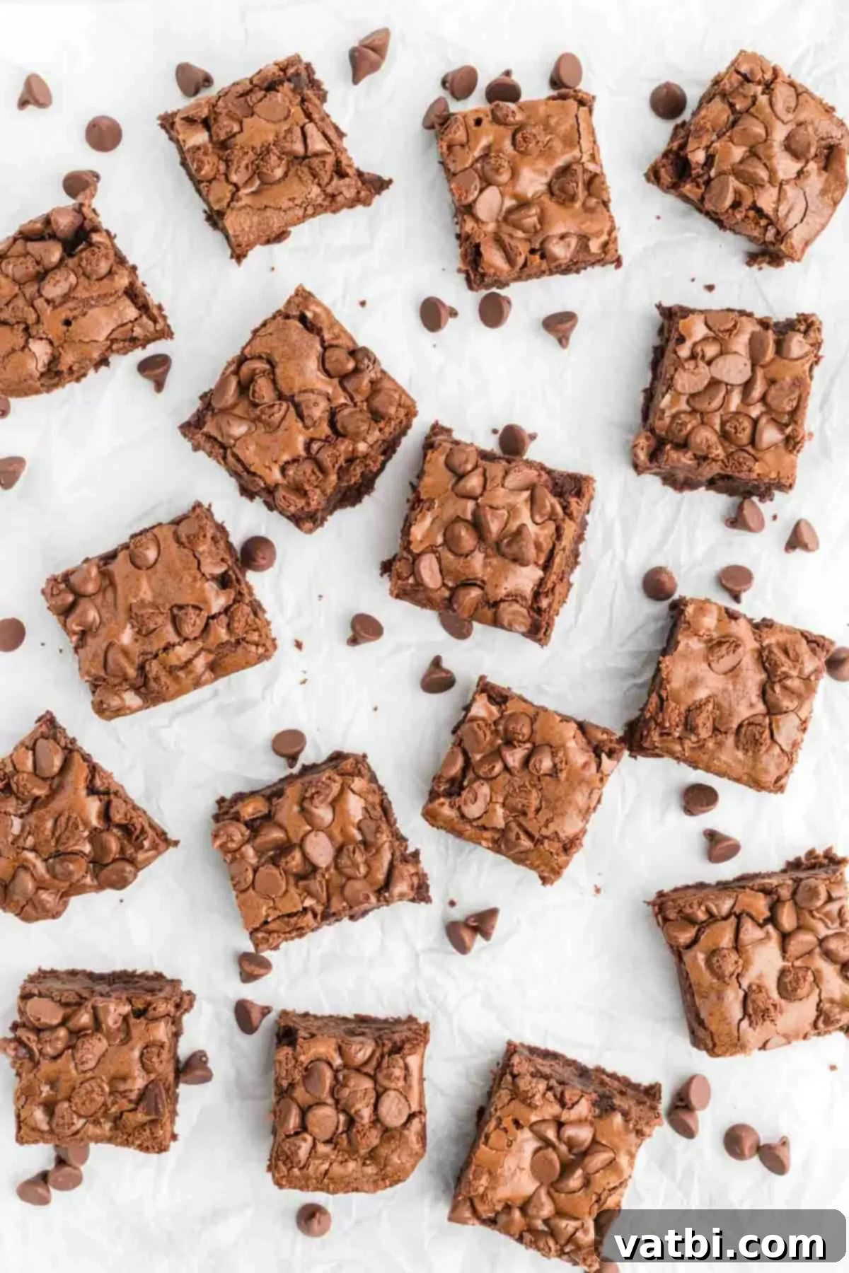 Recreate Starbucks' Famous Brownies at Home 9 Starbucks brownies cut into squares with a hint of their fudgy texture.