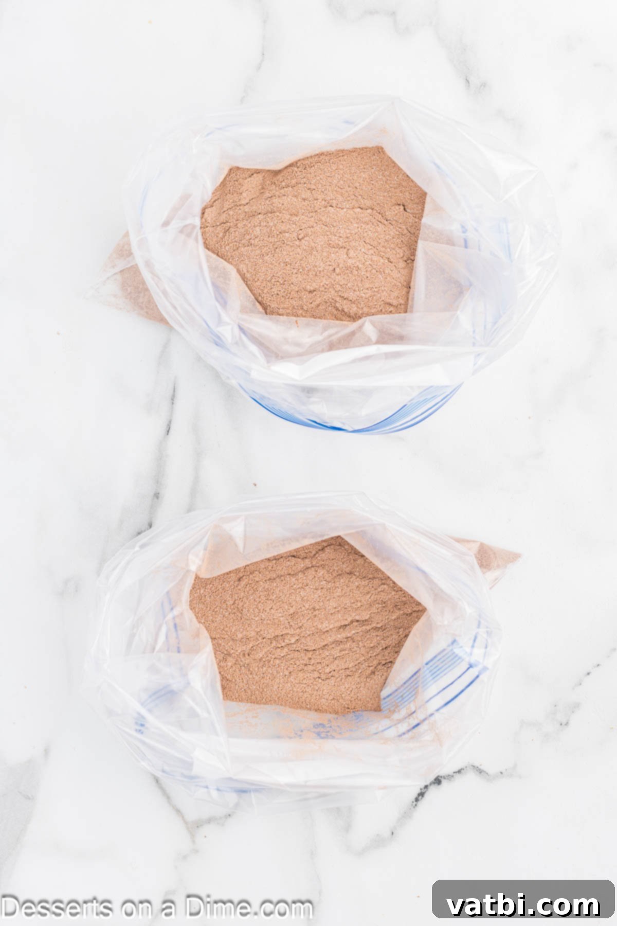Cozy Cocoa Crunch Mix 7 Cocoa mix in ziplock bags.