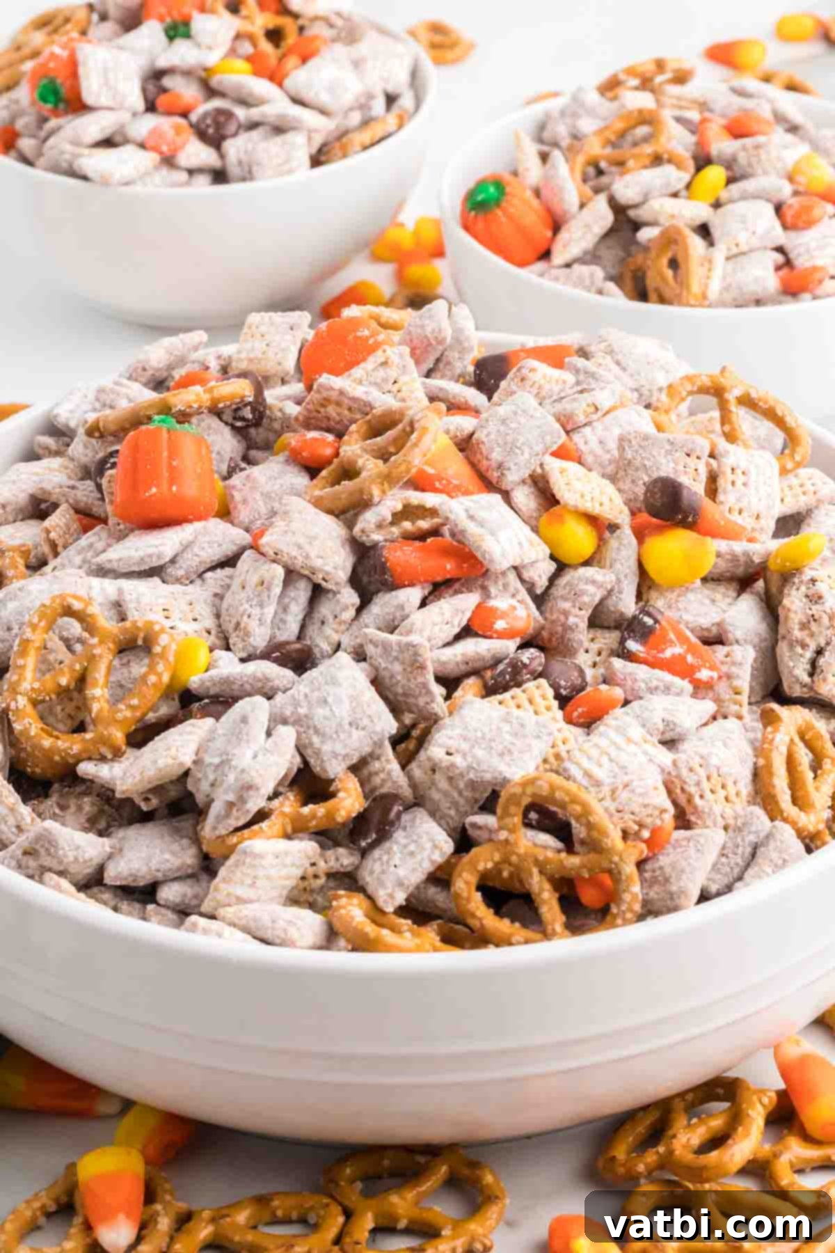 Perfect Harvest Puppy Chow Recipe 2 Harvest puppy chow in a bowl.