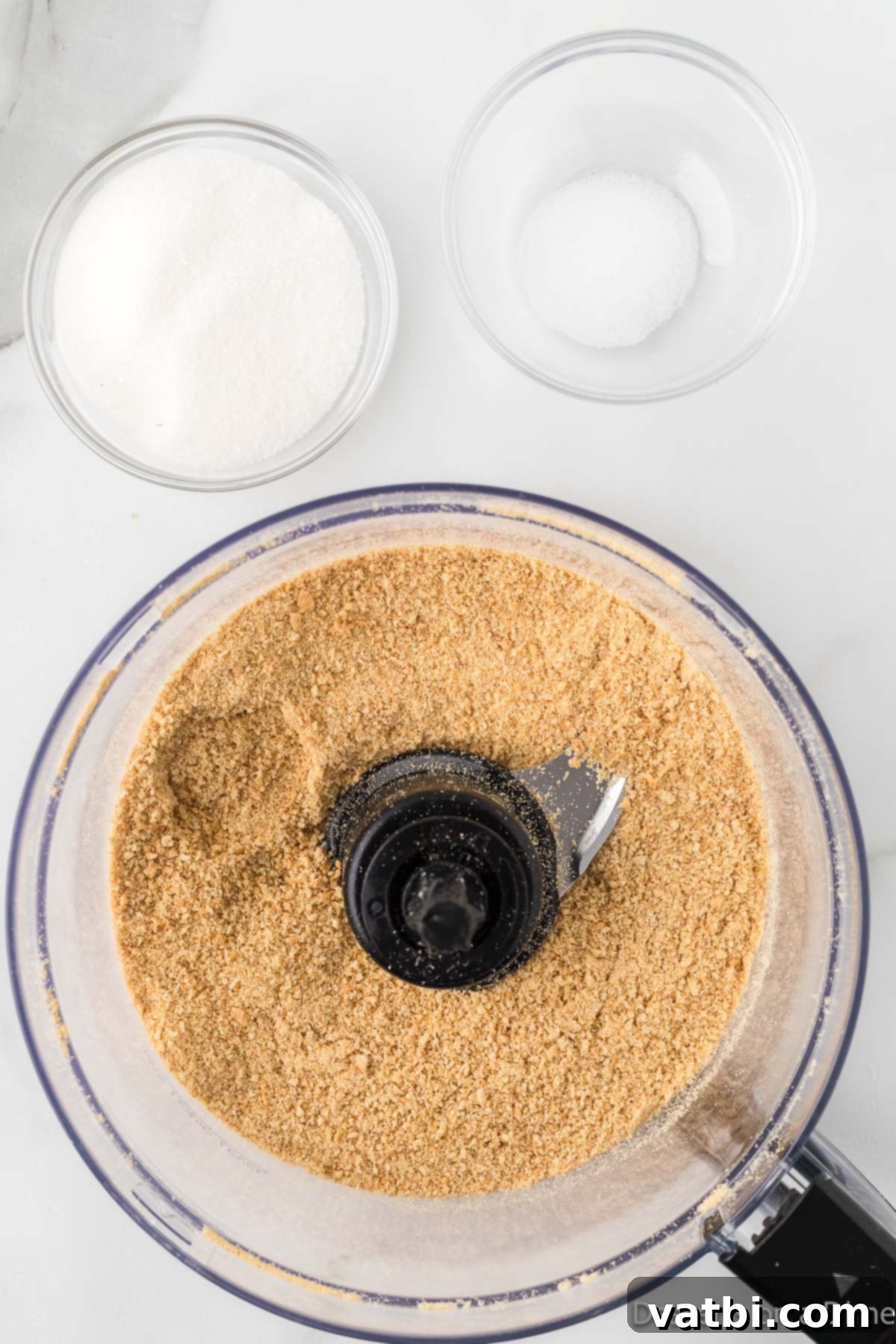 Tangy Lemon Delight 4 Graham cracker crumbs in a food processor.