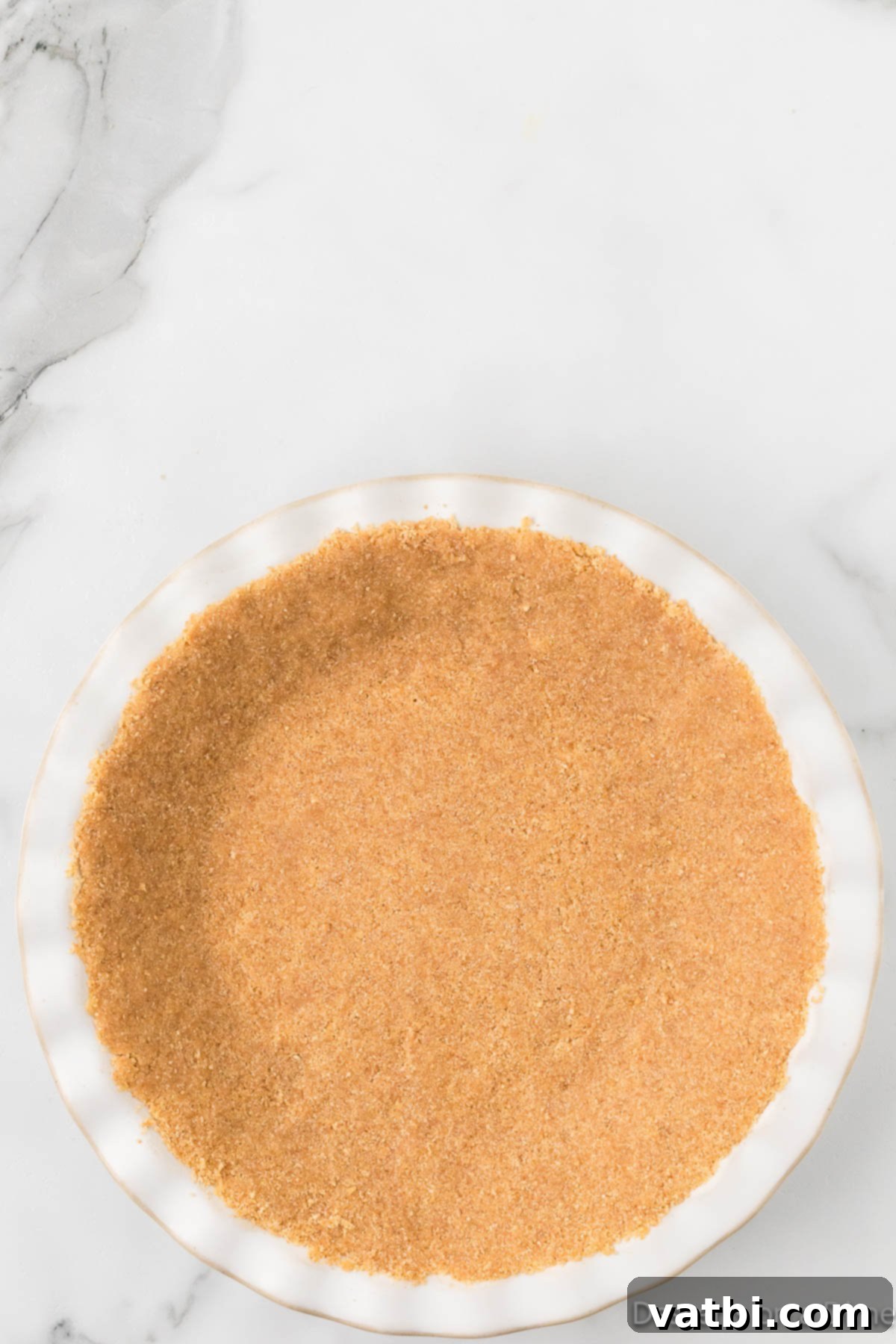 Tangy Lemon Delight 6 Mixture pressed into pie dish.