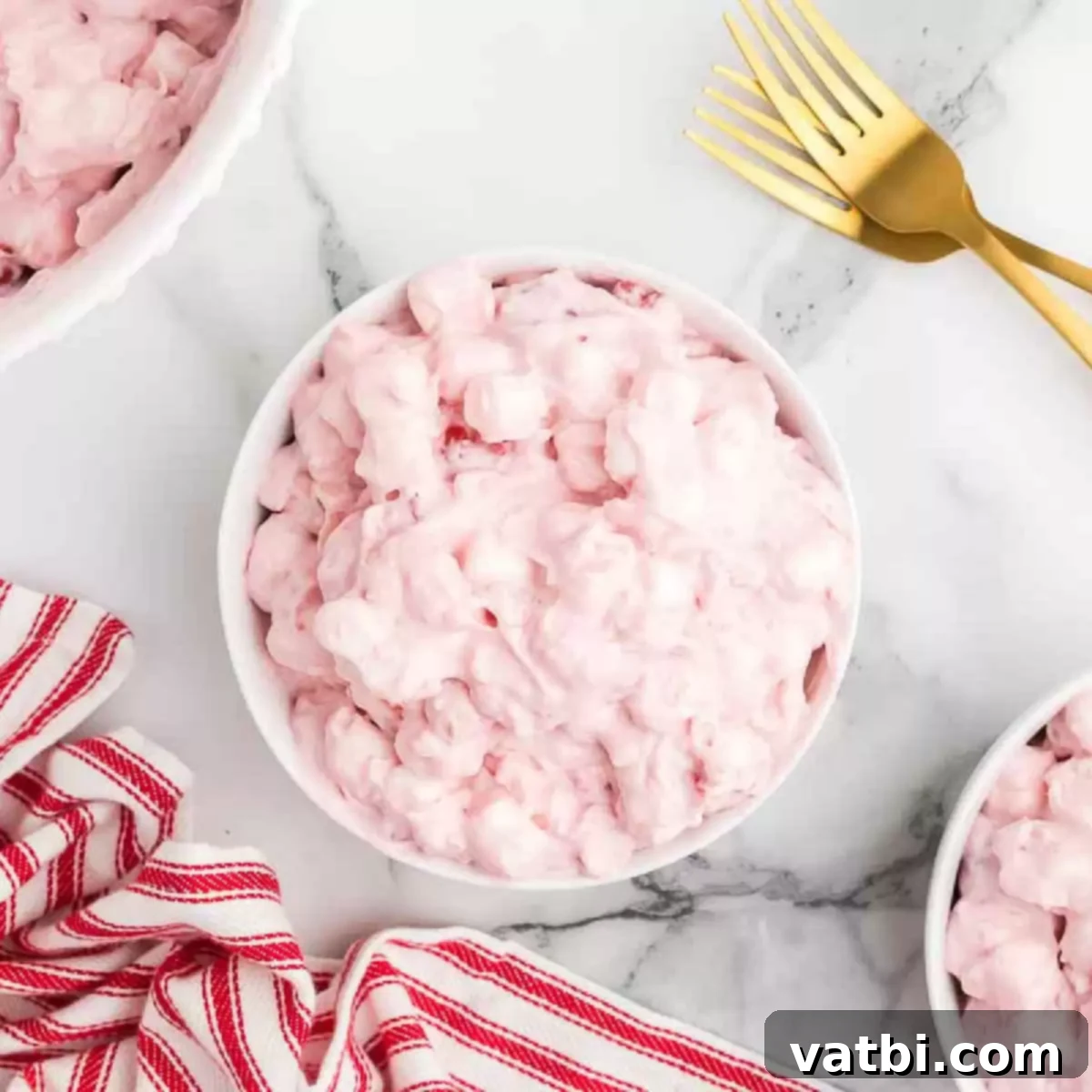 Ruby Cloud 5 Cherry fluff recipe in a bowl.