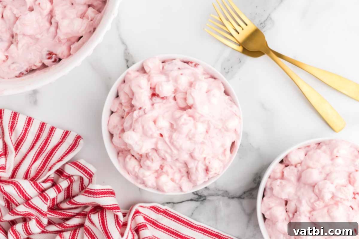 Ruby Cloud 6 Cherry fluff recipe in a bowl.