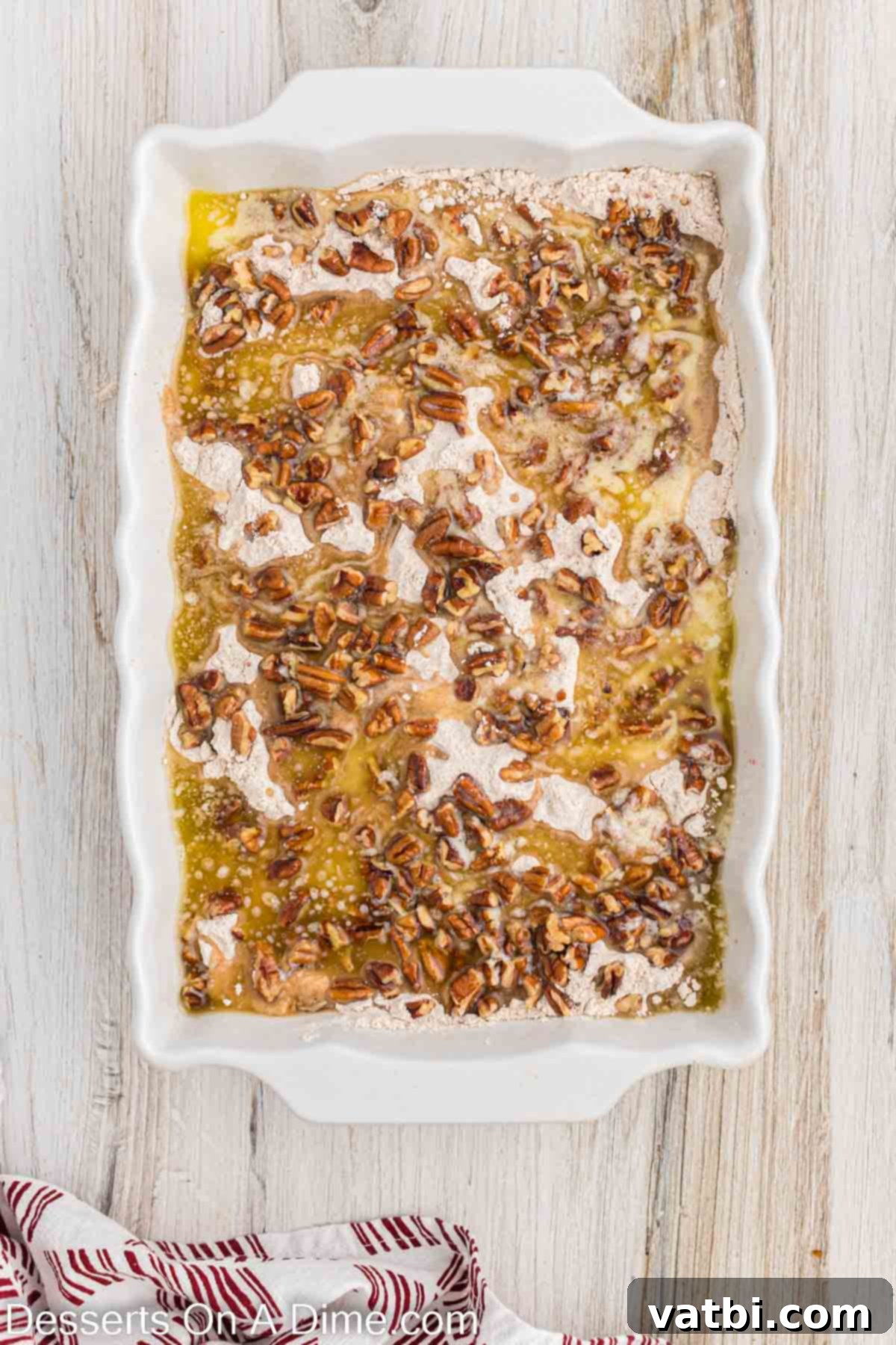 Holiday Dump Cake Delight 7 Melted butter on top of cake.