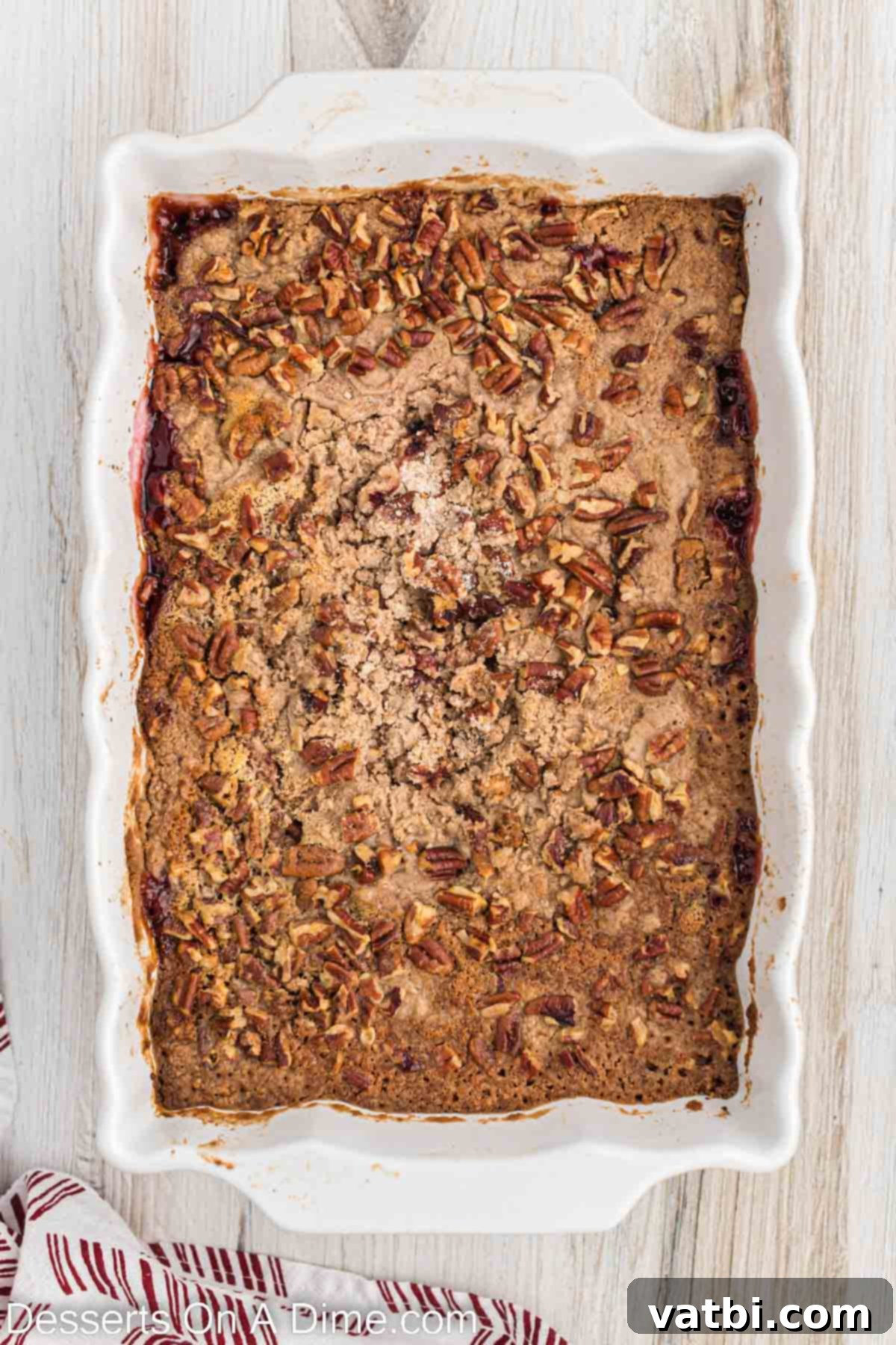 Holiday Dump Cake Delight 8 Cake baked until golden brown.
