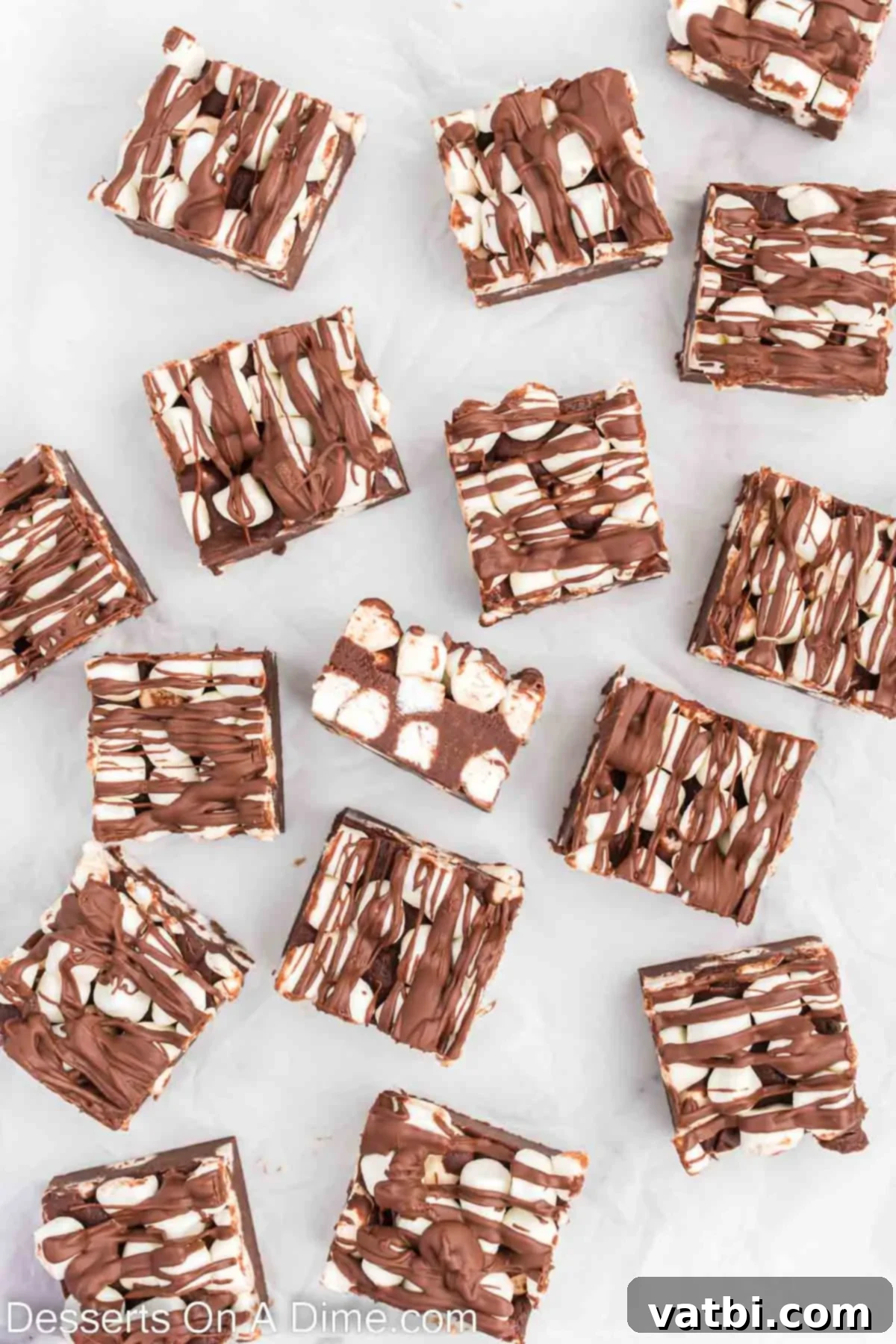 Decadent Hot Chocolate Fudge 11 Fudge cut into pieces.