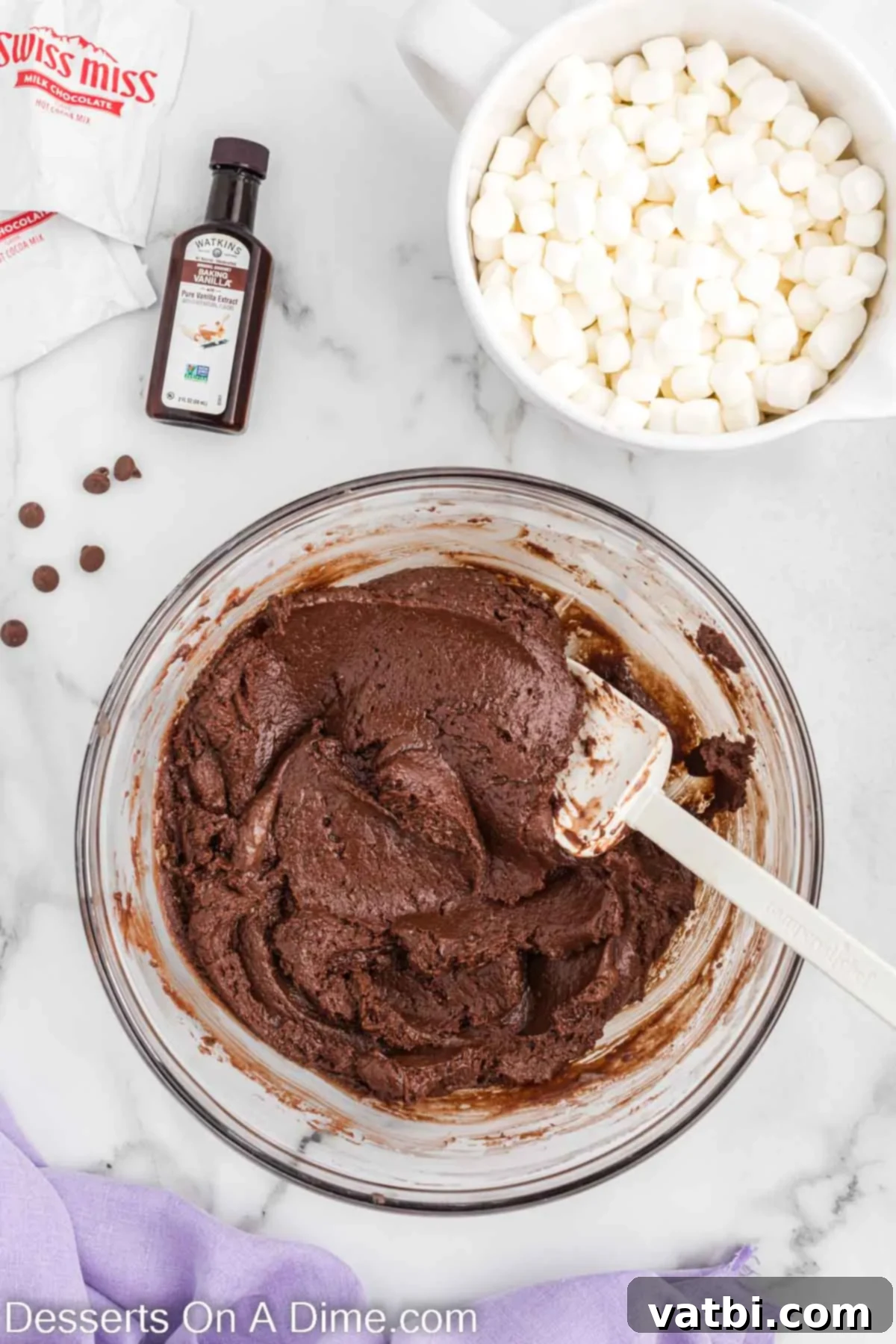 Decadent Hot Chocolate Fudge 5 Batter combined in a bowl.