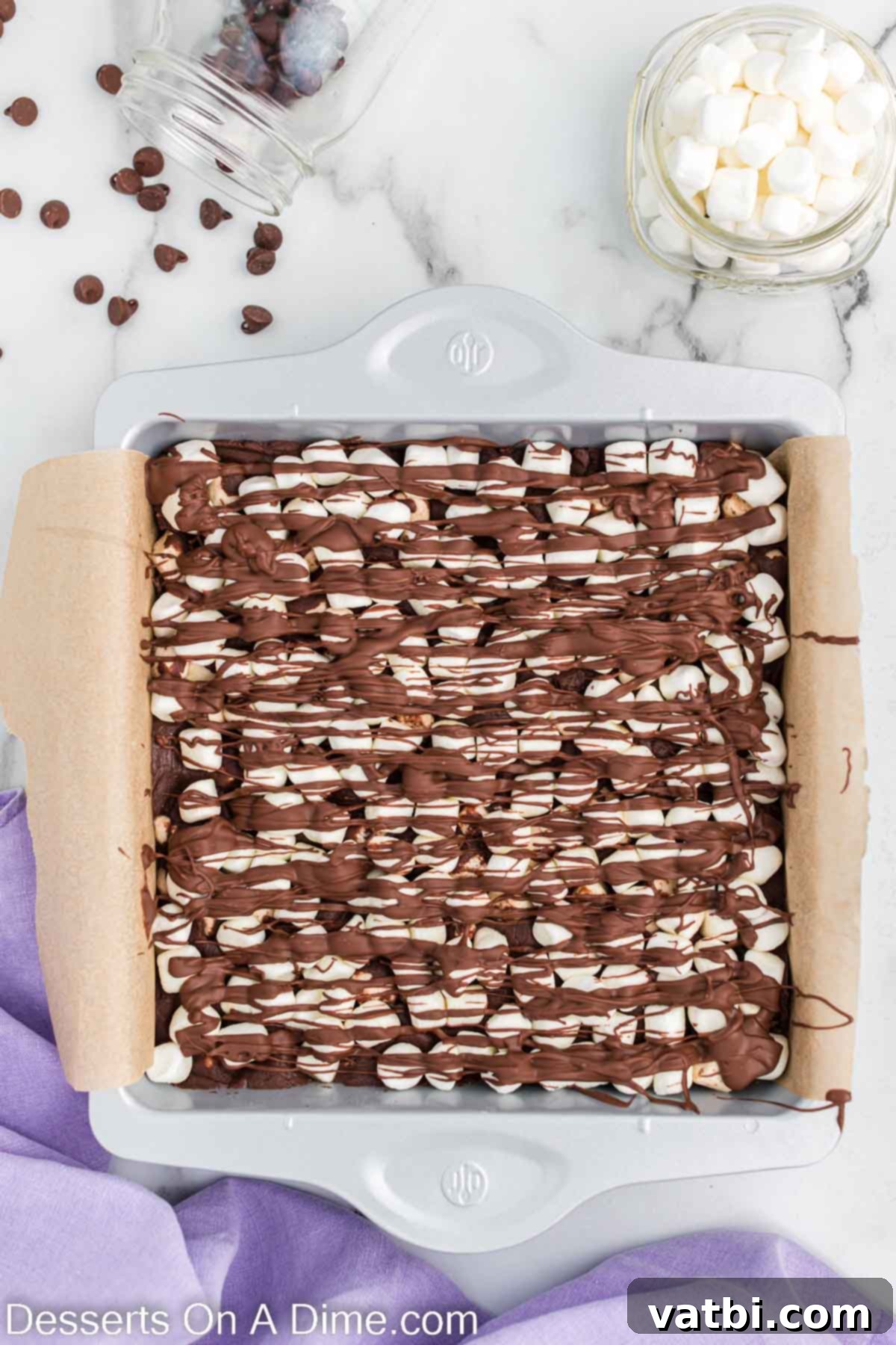 Decadent Hot Chocolate Fudge 10 Chocolate drizzle on fudge.