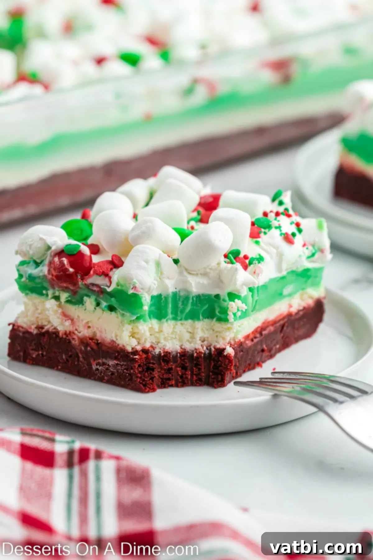 Festive Layered Indulgence 10 Christmas lasagna on a plate.