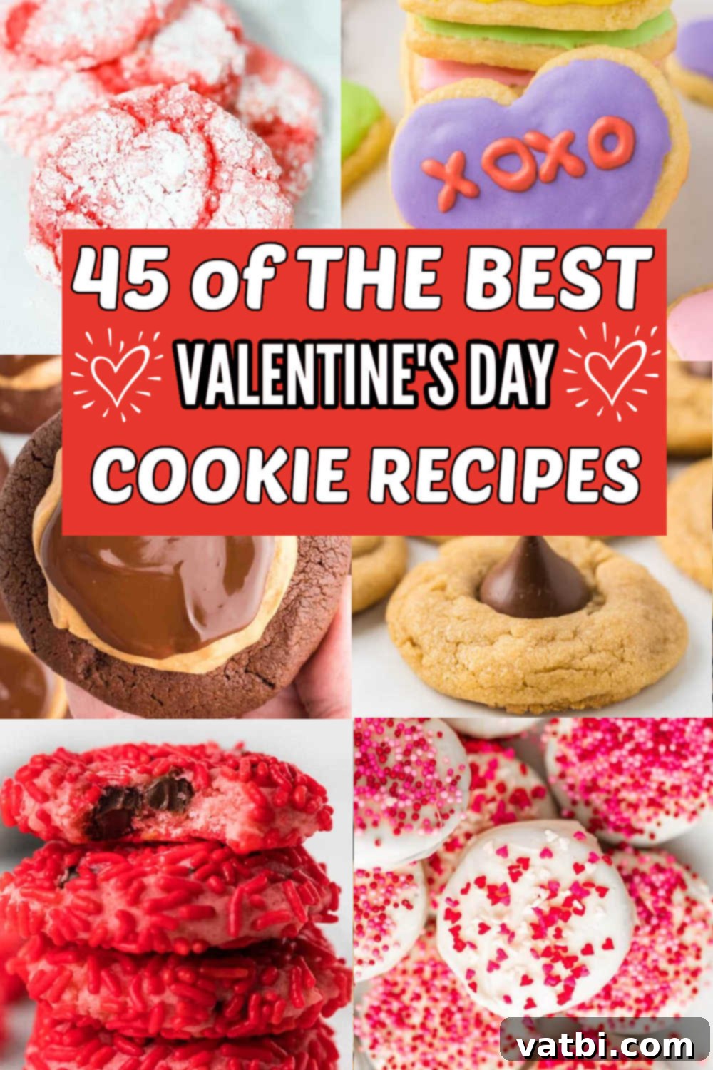 Sweetheart Cookie Delights 2 If you love making special treats for your loved ones on Valentine's Day, here are 45 Valentine's Day Cookies Recipes. Easy to make cookies. There is just something about this holiday that I love making all the heart shaped cookies, cakes and cupcakes. #dessertsonadime #valentinesdaycookies #valentinesdaydesserts