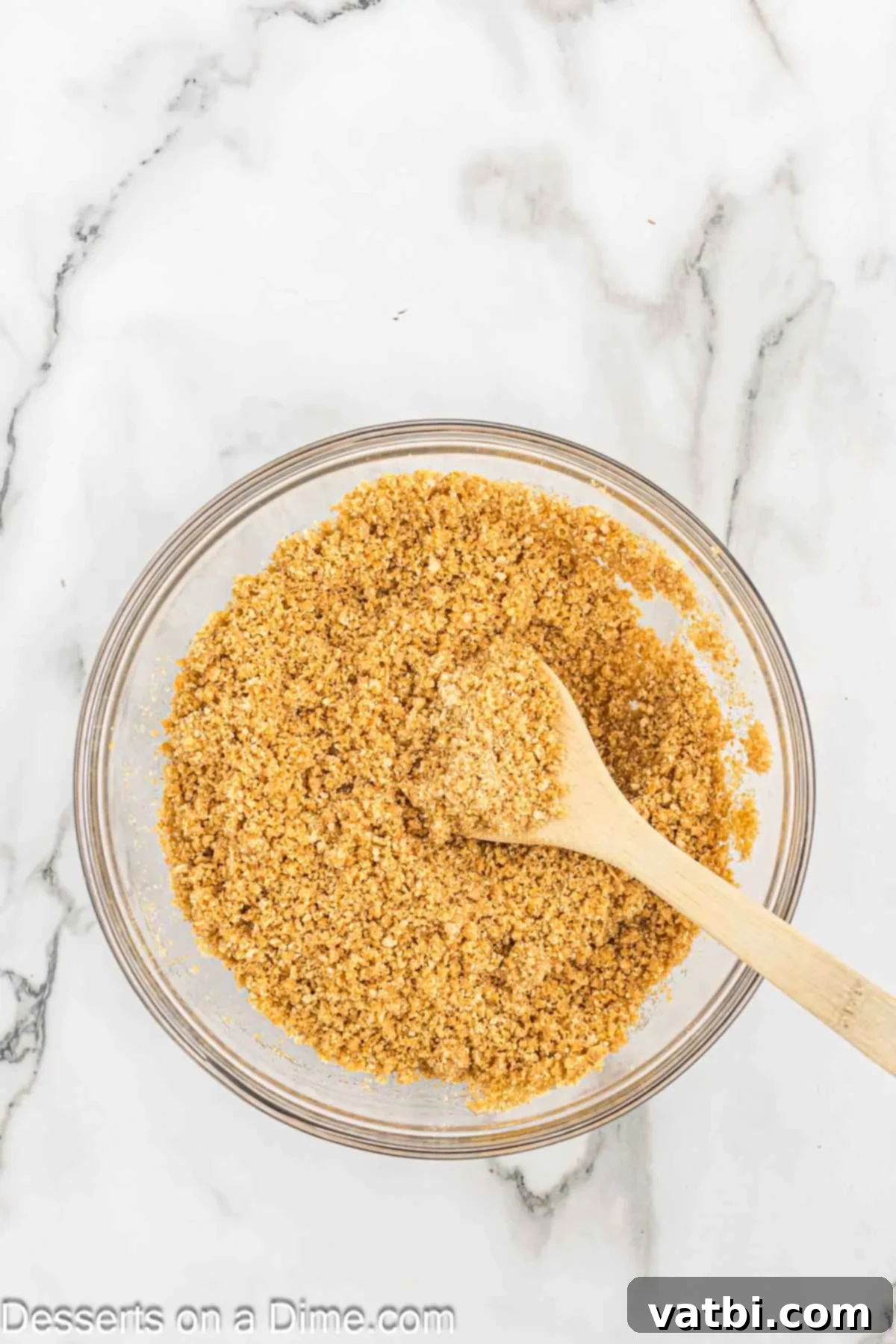 Gooey Smores Treat 4 Bowl of graham cracker crumbs, brown sugar, and melted butter mixed together for the crust.