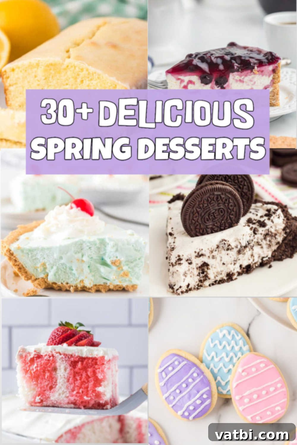 34 Irresistible Spring Desserts 1 A vibrant selection of the best spring desserts, including layered cakes, ice cream, and lemon bars, perfect for Easter, Mother's Day, or any special occasion.