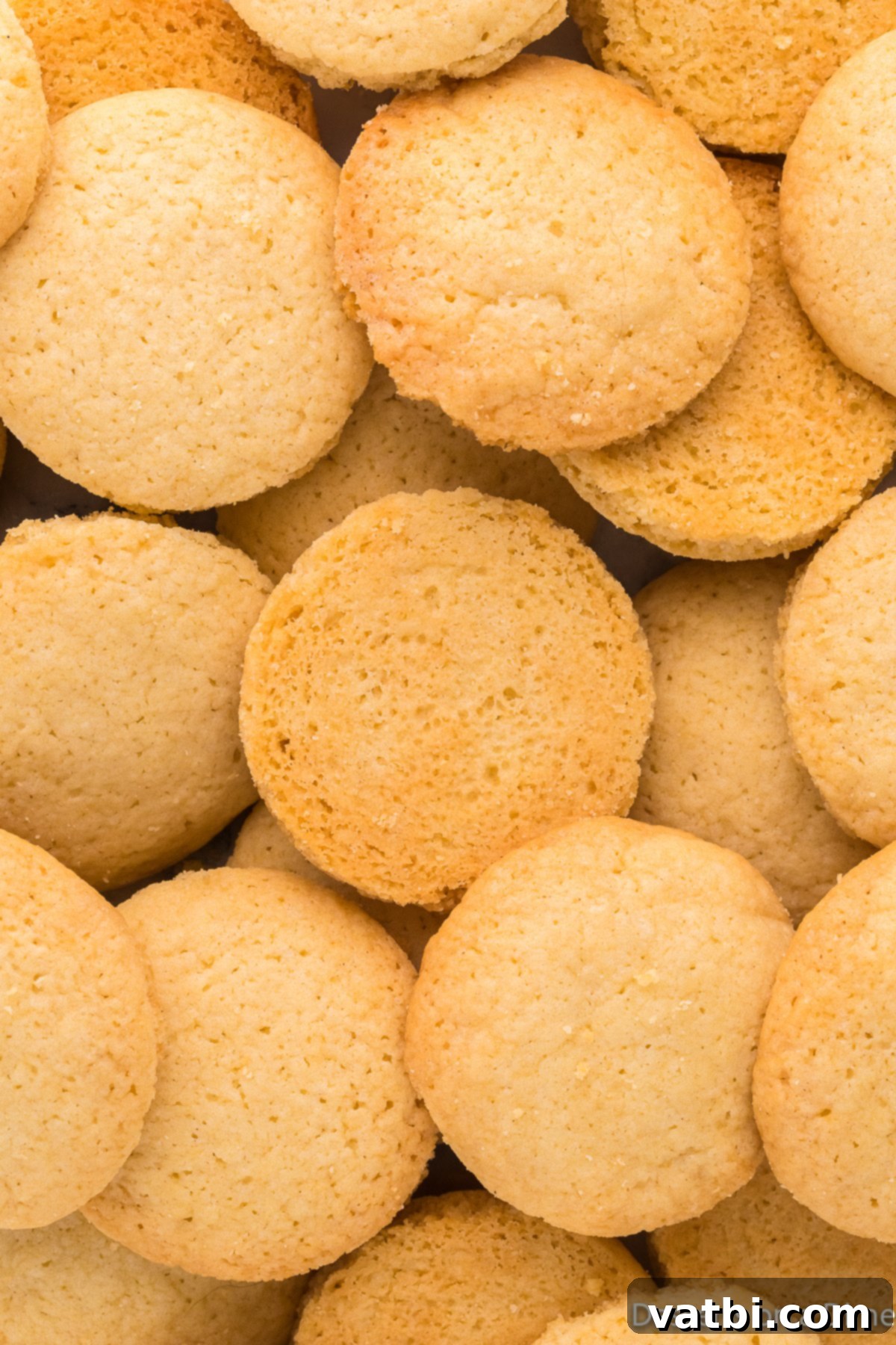 Golden Vanilla Wafer Perfection 2 Vanilla Wafers piled together.