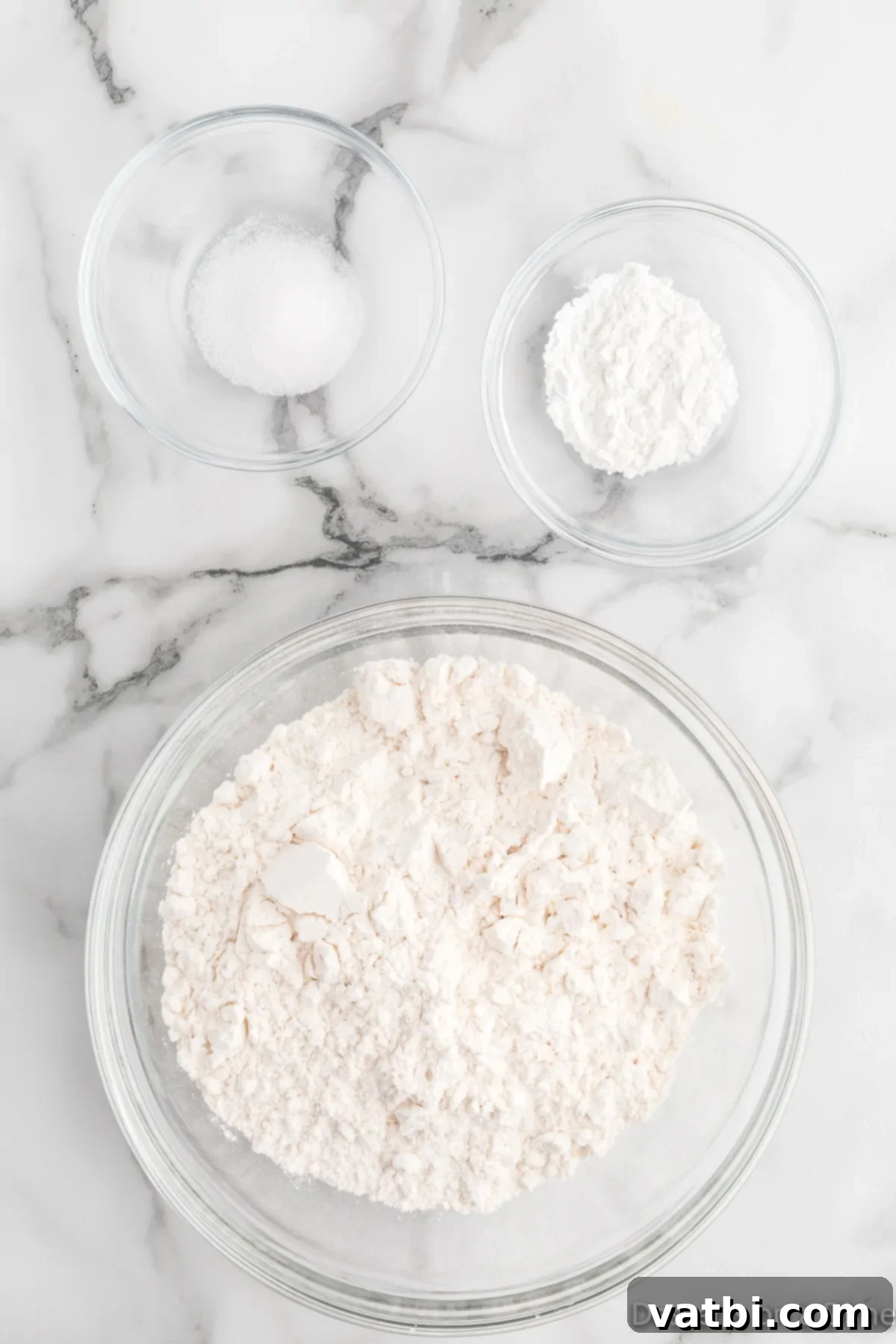 Golden Vanilla Wafer Perfection 6 Dry ingredients combined in a bowl.