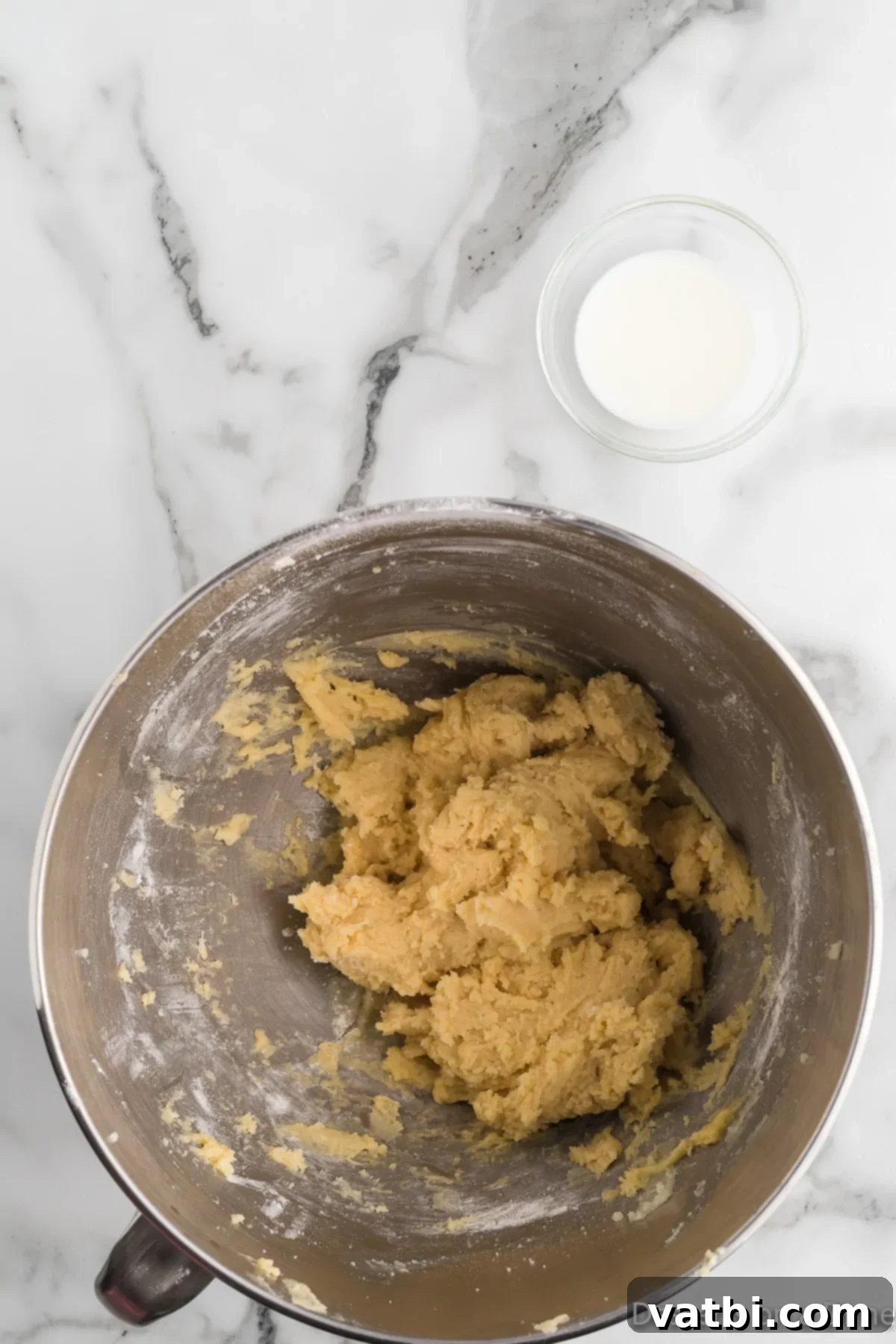 Golden Vanilla Wafer Perfection 7 Wet ingredients and dry ingredients mixed together.