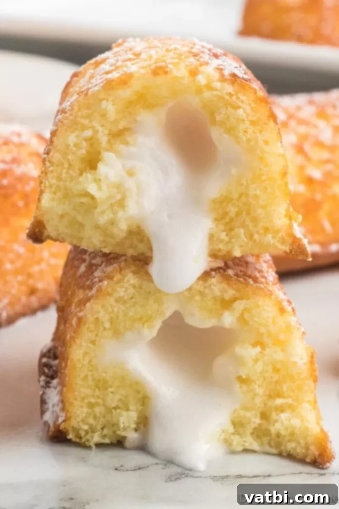 Golden Air Fried Twinkies 8 Fried twinkies cut in half with cream filling