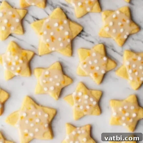 Zesty Delights 10 Star-shaped Orange Shortbread Cookies with a delicate glaze.