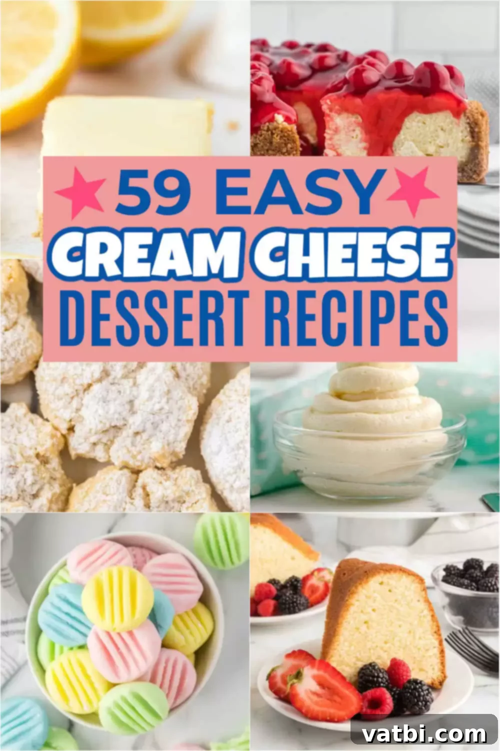 Effortless Cream Cheese Treats 2 The Best Cream Cheese Desserts that are quick and easy. 59 easy cream cheese dessert recipes that everyone will love. Whether you are looking for no bake treats or decadent baked goods, these cream cheese desserts will hit the spot. Each easy dessert is absolutely fantastic and perfect for any occasion. #dessertsonadime #creamcheesedesserts #creamcheeserecipes
