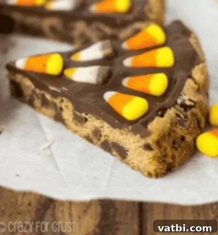 35 Thanksgiving Treats Kids Will Gobble Up 10 Harvest Chocolate Chip Cookie Cake, decorated with fall colors.