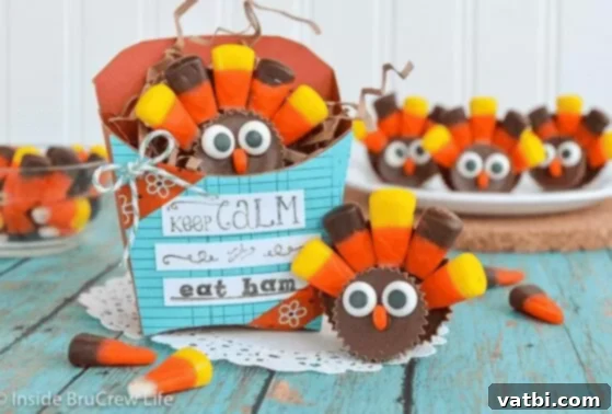 35 Thanksgiving Treats Kids Will Gobble Up 16 Reese's Candy Turkeys, made with peanut butter cups and candy corn.