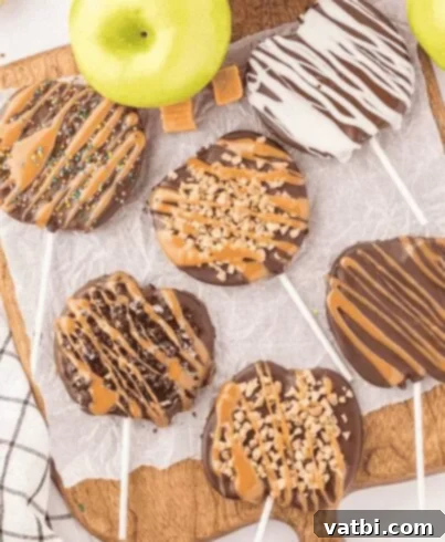 35 Thanksgiving Treats Kids Will Gobble Up 18 Caramel Apple Slices with chocolate drizzle and sprinkles.