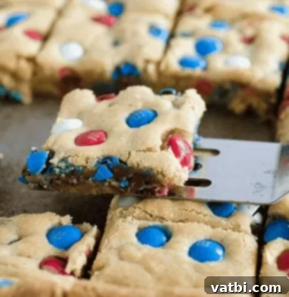 Patriotic Cookie Creations 19 Red White and Blue M&M Cookie Bars