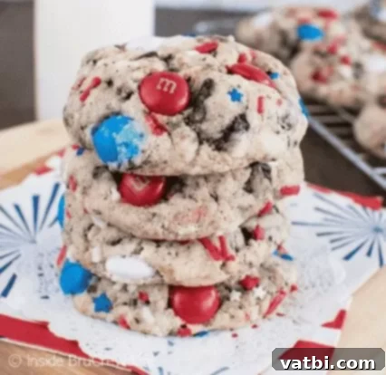 Patriotic Cookie Creations 5 Fireworks Cookies and Cream Cookies with red and blue sprinkles