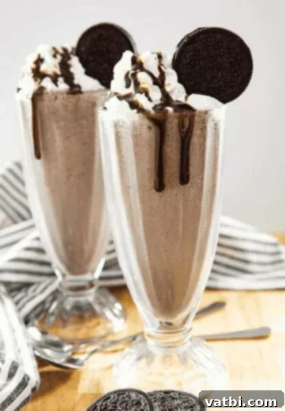 Irresistible Oreo Creations 8 A tall glass of creamy Oreo Milkshake with whipped cream and crushed Oreos