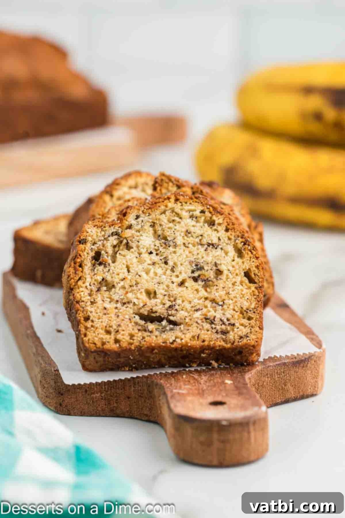Moist Air Fryer Banana Bread 2 Banana Bread sliced and ready to serve.