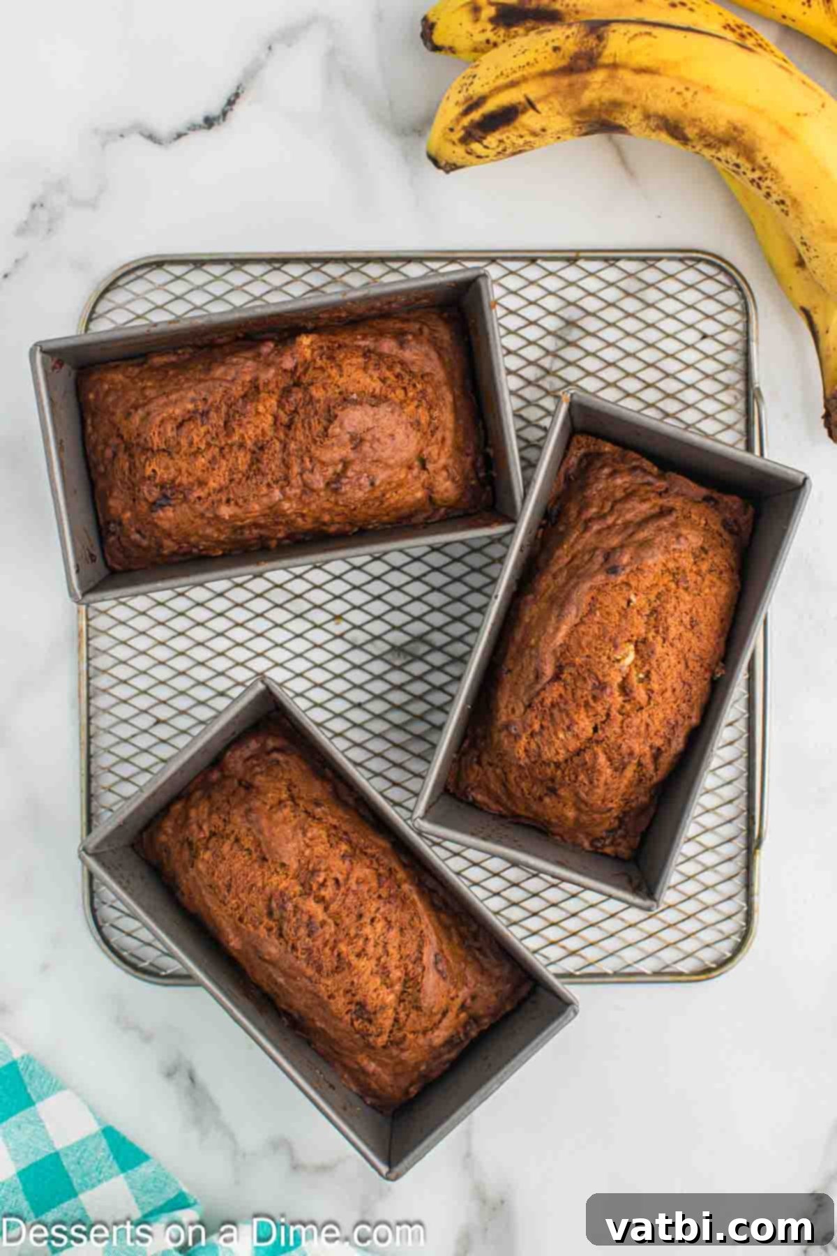 Moist Air Fryer Banana Bread 7 Batter baked and cooling.