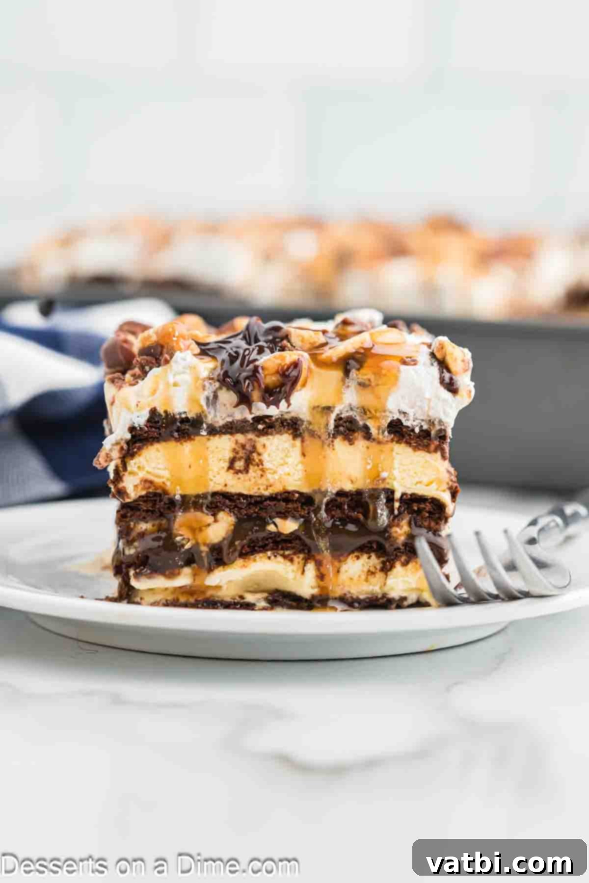 Decadent Snickers Ice Cream Cake 12 Slice of ice cream cake.