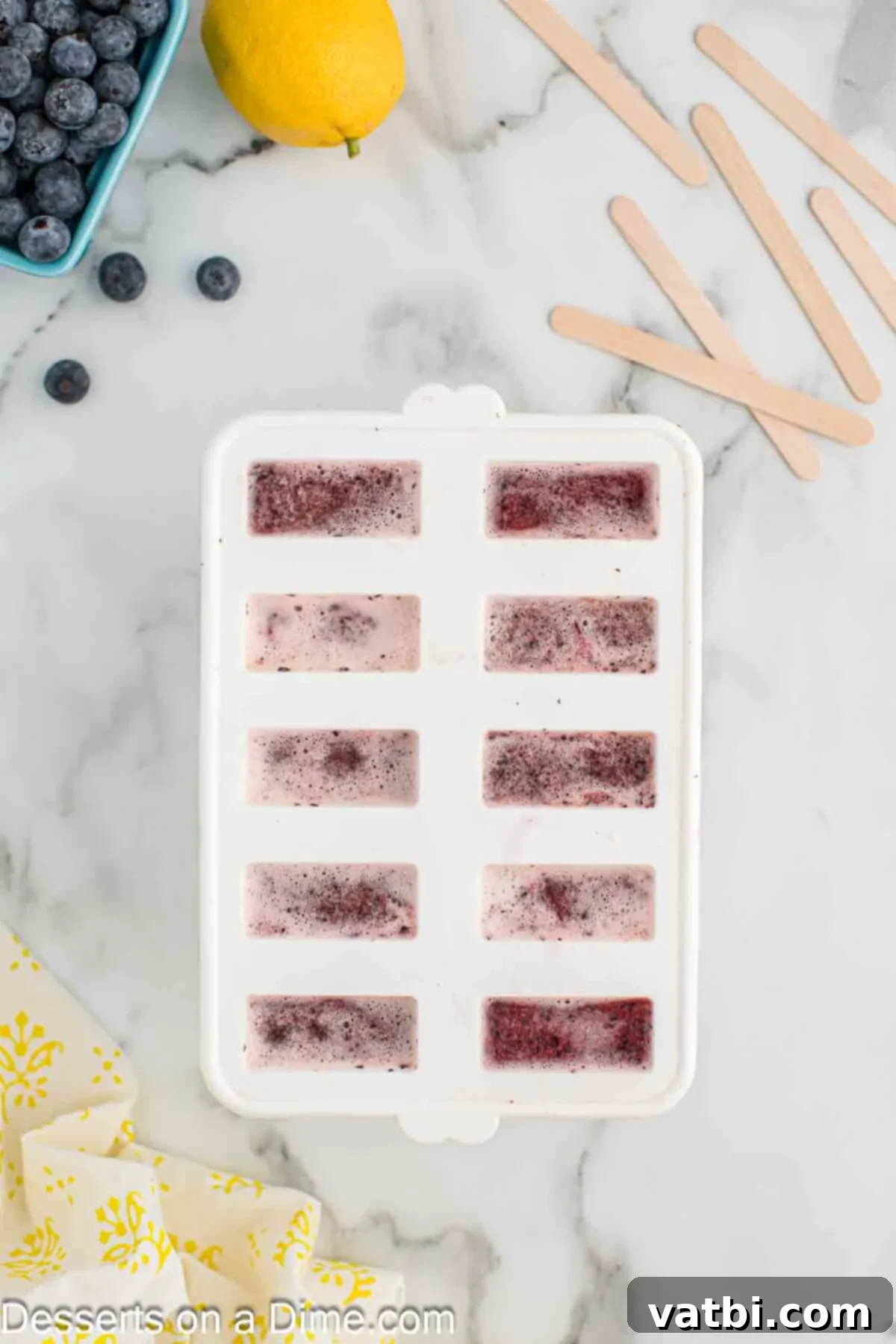 Frosted Lemon-Berry Bliss 7 Mixture in molds.