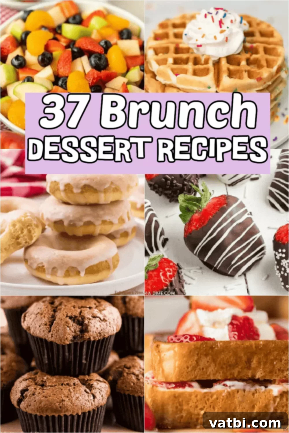 37 Must-Try Brunch Desserts 2 Your family will love these delicious Brunch Dessert recipes. From decadent cinnamon rolls and waffles to muffins and more, there is an idea for every occasion. 37 Brunch Dessert ideas including a wide variety of quick and easy options for bridal showers, birthdays and more. #dessertonadime #brunchdesserts #easybrunchdesserts
