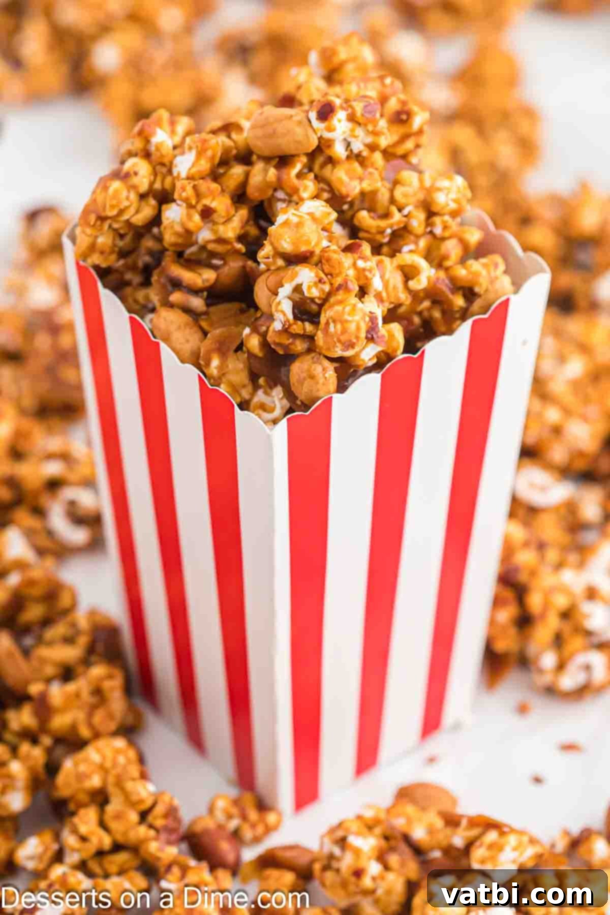 Homemade Cracker Jacks 2 Cracker jacks in a box, ready to be enjoyed.