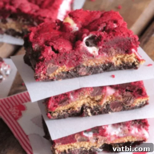 29 Decadent Red Velvet Desserts 10 Red Velvet S'mores Bars with toasted marshmallows.