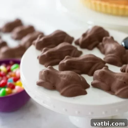 Harry Potter Inspired Chocolate Frogs, made with chocolate in frog molds.