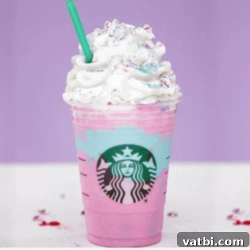 37 Magical Unicorn Desserts 13 Copycat Unicorn Frappuccino with Kool-Aid, white chocolate, milk, vanilla ice cream, and whipped cream.