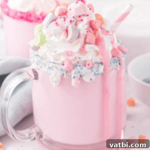 37 Magical Unicorn Desserts 17 Unicorn Hot Chocolate with whipped cream, sprinkles, and marshmallows.