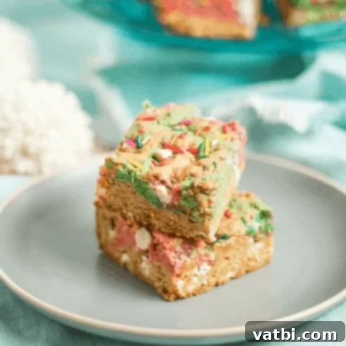 37 Magical Unicorn Desserts 31 Unicorn Blondies, yummy, chewy, and colorful with sprinkles.
