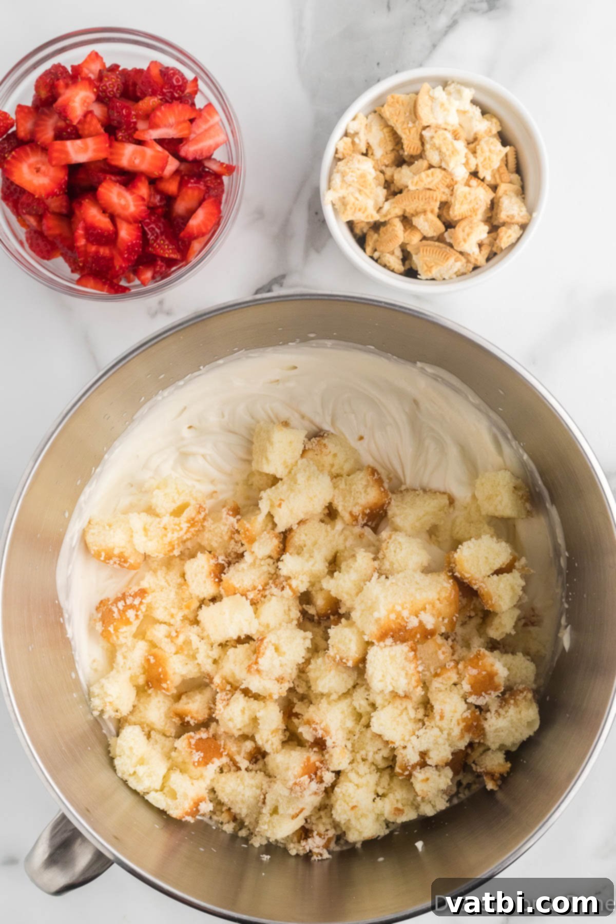 Blissful Strawberry Shortcake Ice Cream 6 Chopped strawberries and pound cake added to ice cream mixture.