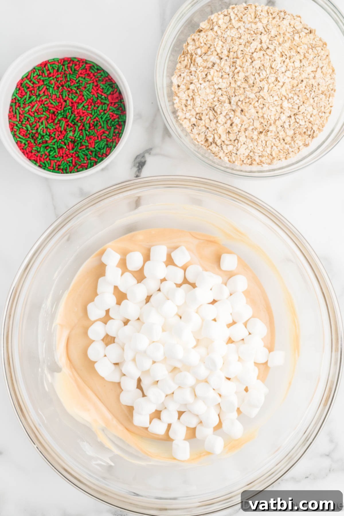 Mini marshmallows folded into mixture.