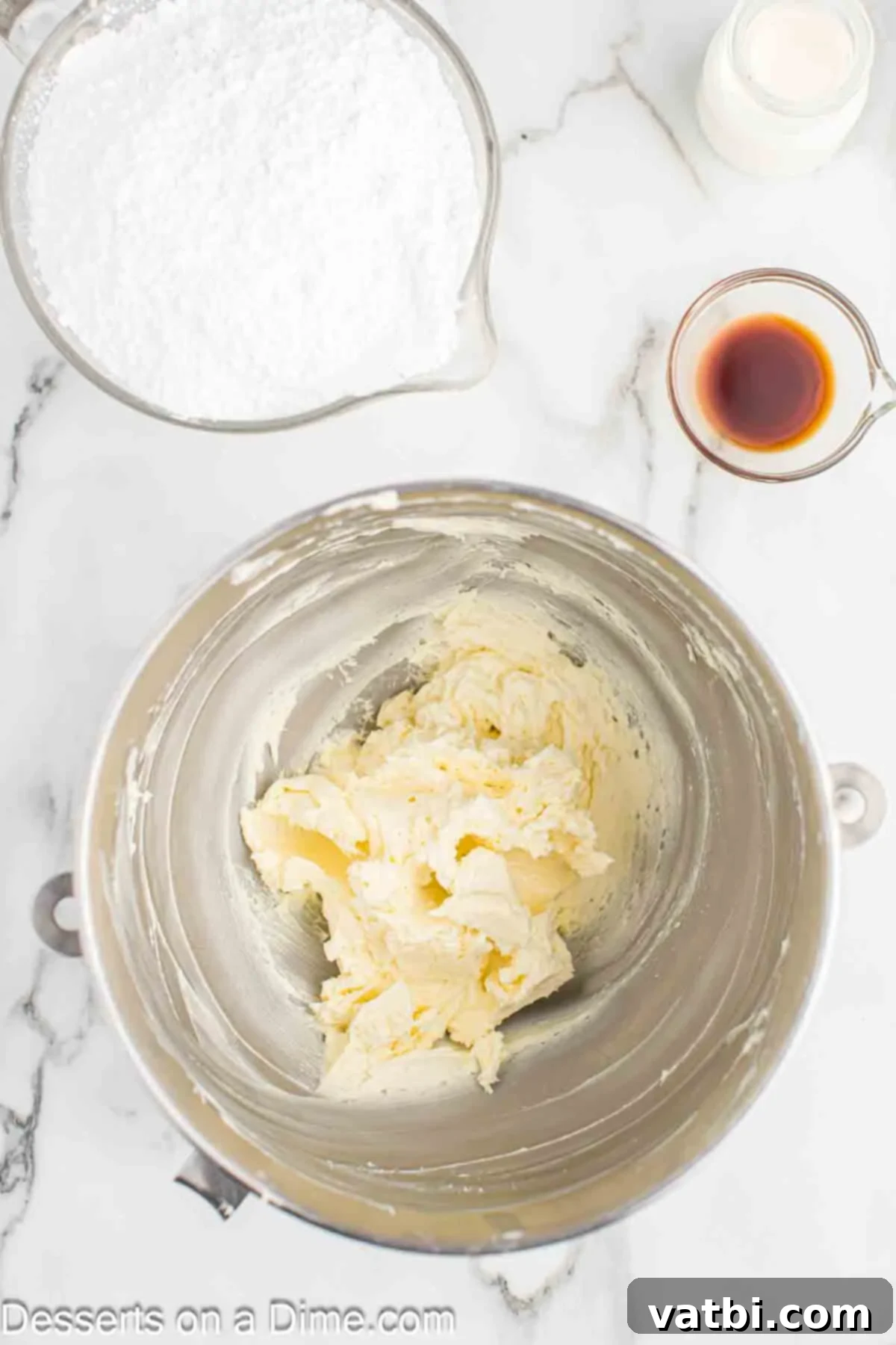 Mixing bowl with butter beat until fluffy.