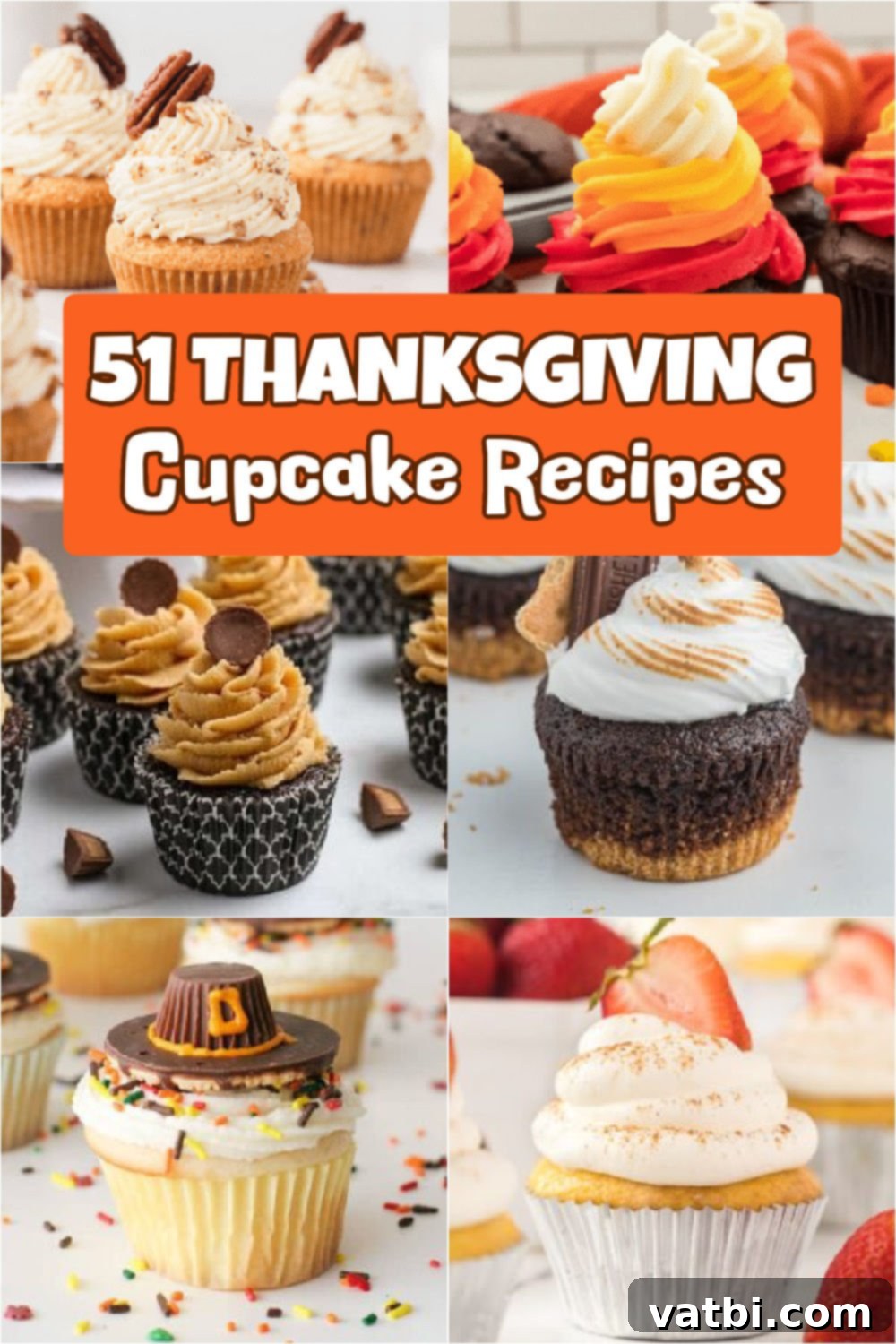 Get ready to gobble up some festive fun with 51 delicious and easy Thanksgiving cupcakes. These cute Thanksgiving cupcake ideas are the perfect way to add some holiday cheer to your dessert table with simple decorating ideas. #dessertsonadime #thanksgivingcupcakes #cupcakes