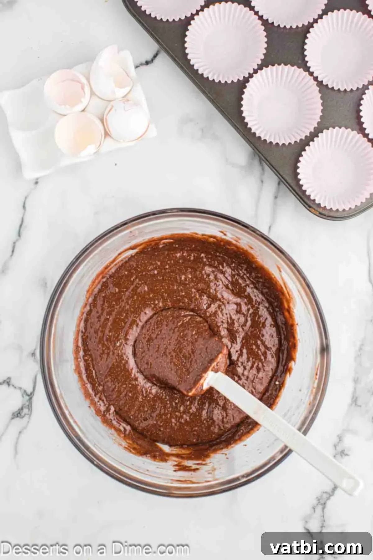 Nutella Dream Cupcakes 4 Mixing bowl with cake batter.