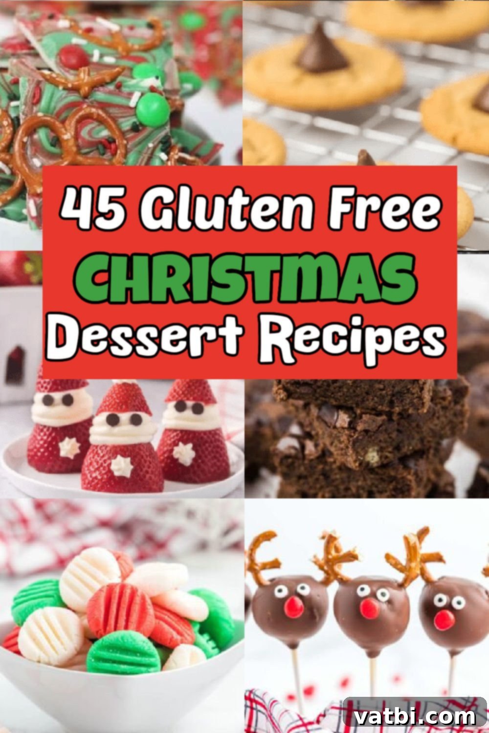 45 Festive Gluten-Free Christmas Delights 2 A vibrant collage showcasing various gluten-free Christmas desserts, including cookies, pies, brownies, and festive treats, perfect for holiday celebrations. The image highlights the delicious and diverse options available for a gluten-free Christmas.