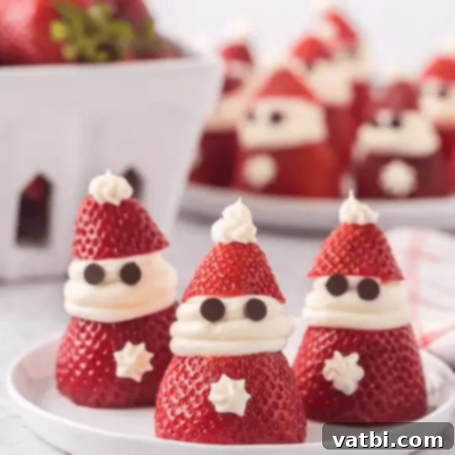 45 Festive Gluten-Free Christmas Delights 12 Cute Strawberry Santas made with whipped cream, a healthy and gluten-free Christmas treat.