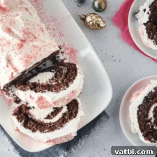 45 Festive Gluten-Free Christmas Delights 17 A festive Gluten-Free Chocolate Yule Log decorated for Christmas, a classic holiday dessert.