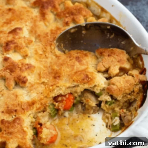 Thanksgiving Dessert Perfection: 35 Gluten-Free Pies 19 A savory Gluten-Free Turkey Pot Pie baked to golden perfection in a casserole dish, ready to be served.