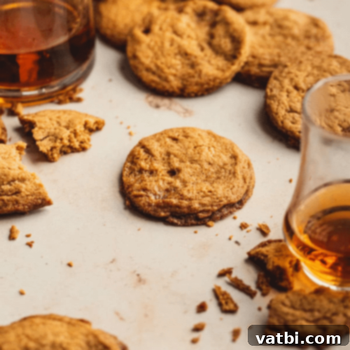 Bourbon Caramel Cookies on a cooling rack.