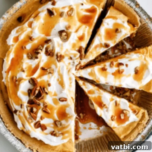 Caramel Pecan Turtle Pumpkin Pie slice.